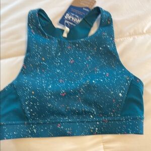 Teal Speckled Sports Bra